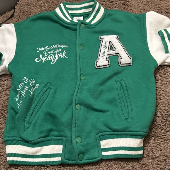 Zara unisex Size 6 green and white jacket - Picture 2 of 6